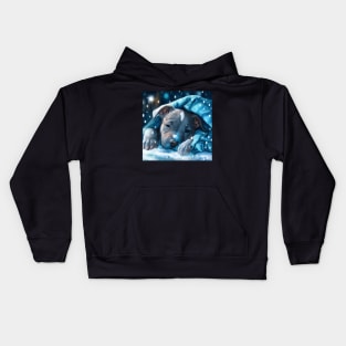 Sleepy Pit Bull Puppy Kids Hoodie